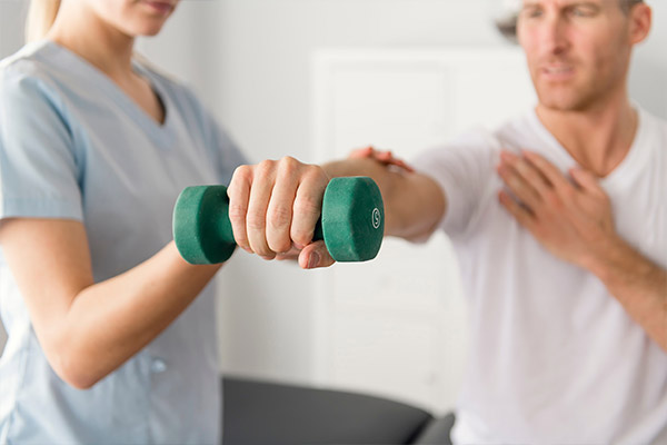 man doing physical therapy